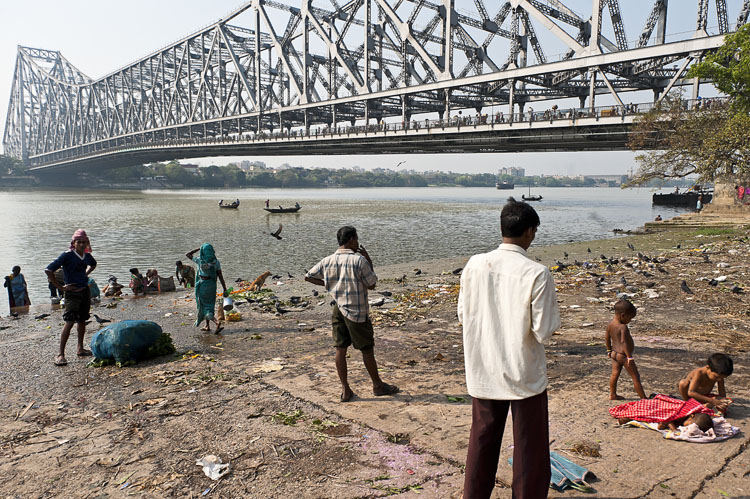 Howrah Bridge na rzece Hooghly, Kalkuta, Indie
